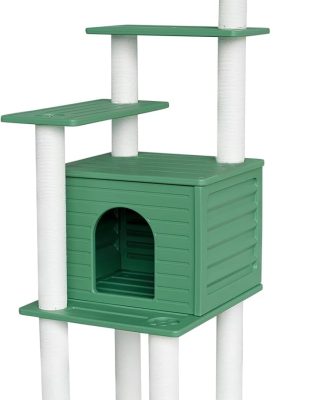 72 Inches Tall Cat Tree, Outdoor Cat House, Weatherproof Large Cat Condo with Cat Scratch Post, for Outdoor and Indoor Cat Towers