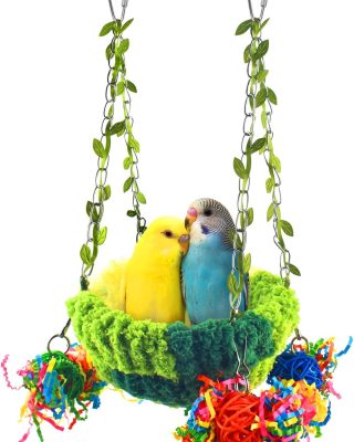 Conure Nest, Bird Breeding Bed Cockatiel Snuggle Nest Parakeet Swing Bed for Small Pets, Size Large