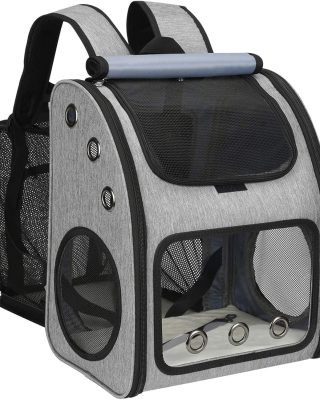 Expandable Pet Carrier Backpack for Cats, Dogs and Small Animals, Portable Pet Travel Carrier, Super Ventilated Design, Airline Approved, Ideal for Traveling/Hiking/Camping