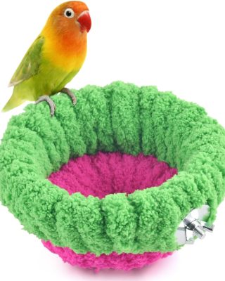 Bird Nest, Small Parrot Breeding Bed for Budgie, Parakeet, Cockatiel, Conure, Lovebird, Canary, Finch Birds (Green/Rose, Small)