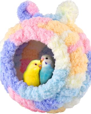 Lovebird Nest, Bird Breeding Bed Parrot Snuggle Hut Conure House for Budgie Cockatiel Conure Lovebird Canary Finch Hamster Small Pets