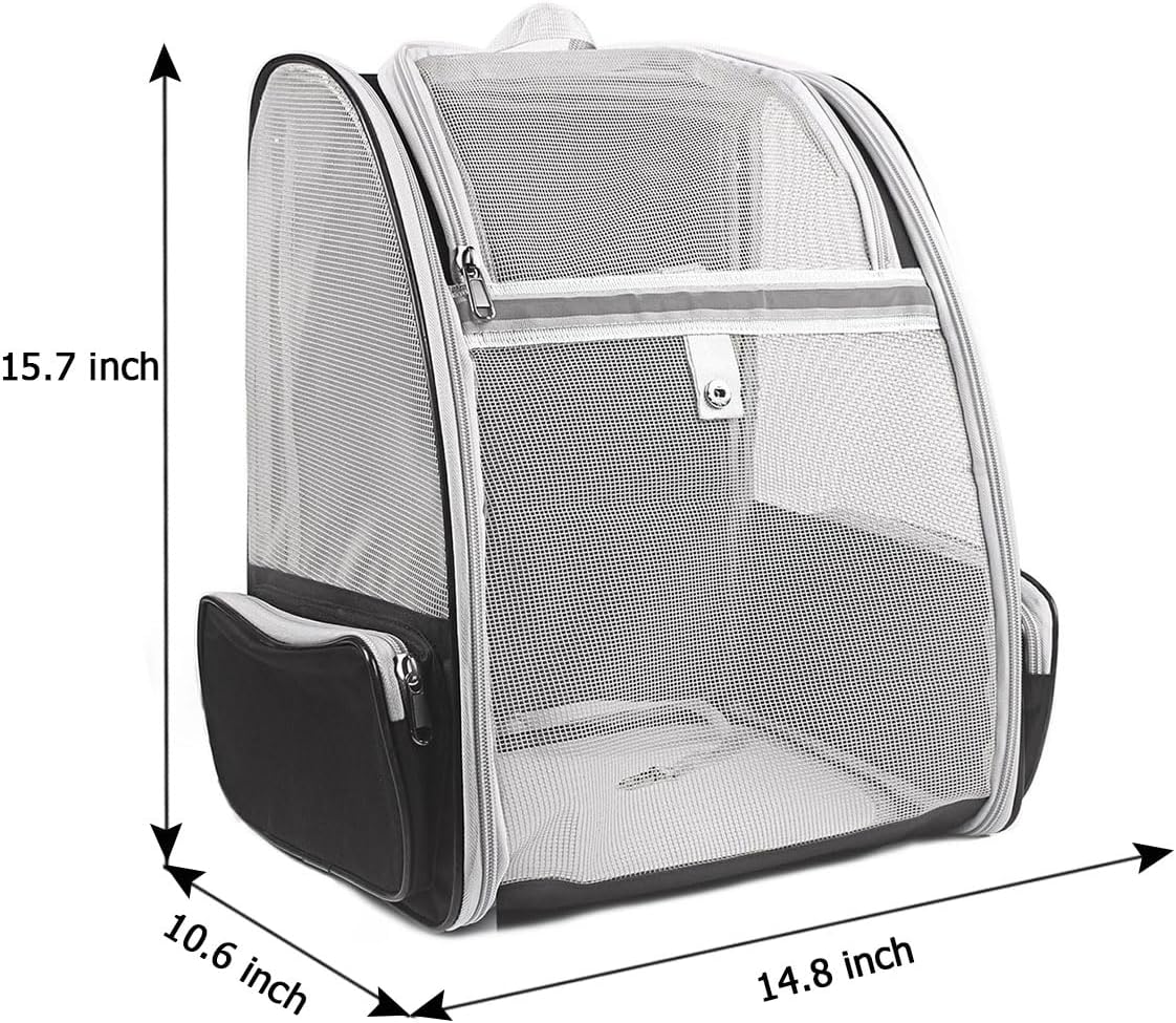 Cat Carrier Backpack, Dog Backpack, Ventilate Pet Cats Puppy Dogs Birds Bunny Backpack for Travel Indoor Outdoor Use(Black) - Image 2