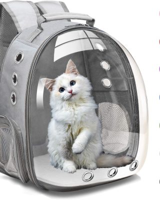 Bubble Carrying Bag for Small Medium dogs Cats, Space Capsule Pet Hiking backpack, Airline Approved Travel carrier - Grey