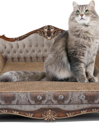Sofa Shaped Cat Scratching Couch,Thick Cat Scratching Cardboard,Cat Lounge Bed for Indoor Cat Rest&Play,Cat Sofa Scratcher Pad (23 "L X 12.2" W X 10.6 "H)