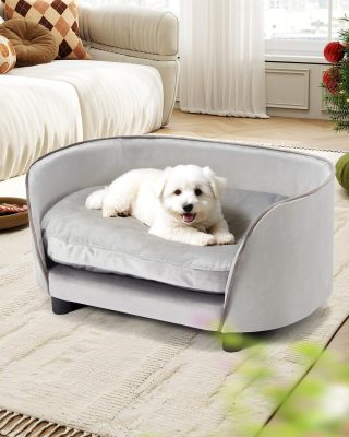 Elevated Dog Couch Bed, Soft Pet Sofa for Small Dogs and Cats, Modern Pet Furniture, Easy to Clean, Perfect for Puppies and Little Breeds, Gray